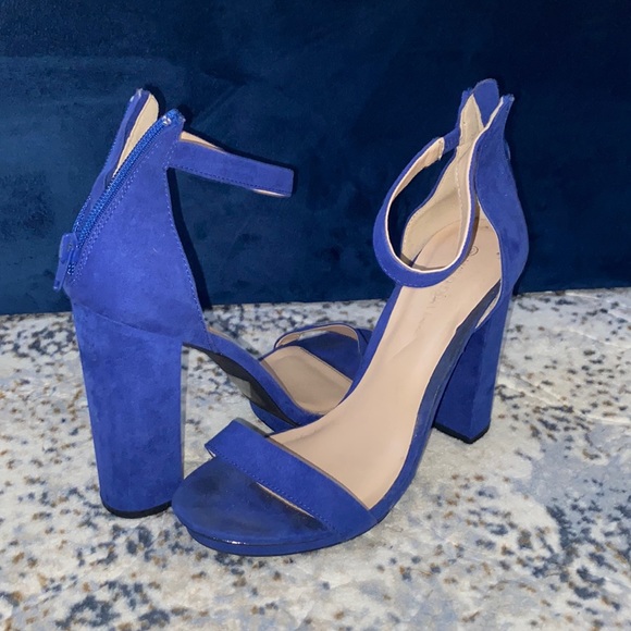Platform Royal Blue Heels - Picture 1 of 4